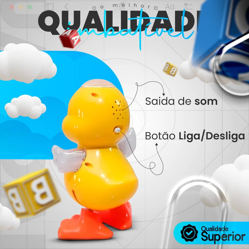 Patinho Dançarino Musical com Luzes e Som - Brinquedo Infantil Divertido.
