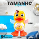 Patinho Dançarino Musical colorido com luzes e sons, perfeito para diversão infantil e aprendizagem.