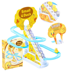 Pista Mágica Patinho Escorregador Musical com pista de brinquedo e patinhos interativos