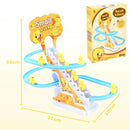 Pista Mágica Patinho Escorregador Musical com escada e bonequinhos divertidos para crianças a partir de 3 anos