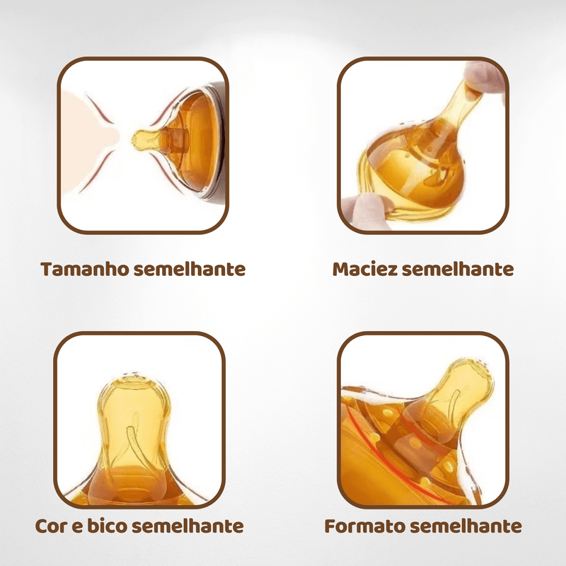 Mamadeira Tetadeira DeluxeBaby®- Imita Seio Materno