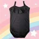 Body SweetBaby Alcinha preto liso com babado frontal para bebês Meu Cheirinho Bom