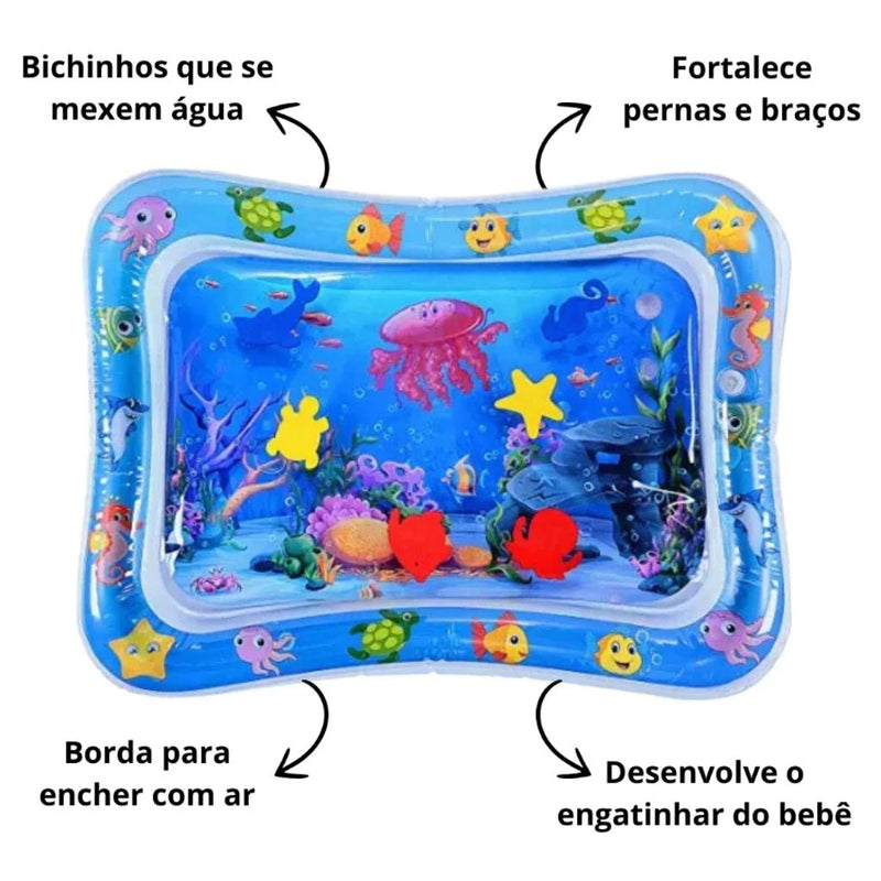Tapete Inflável de Água para Bebê – Esteira Sensorial Divertida e Segura para Meninos e Meninas.