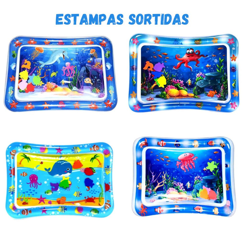 Tapete Inflável de Água para Bebê – Esteira Sensorial Divertida e Segura para Meninos e Meninas.