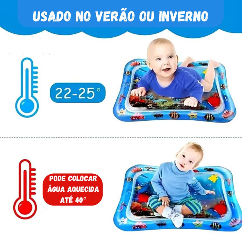 Tapete Inflável de Água para Bebê – Esteira Sensorial Divertida e Segura para Meninos e Meninas.