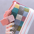 Tênis Infantil para Meninas Xadrez Antidarrapante e Respirável