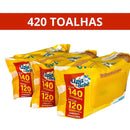 Kit com 420 Toalhas Umedecidas Meu Cheirinho Bom embalagem amarela Upa Bebe 140 unidades cada