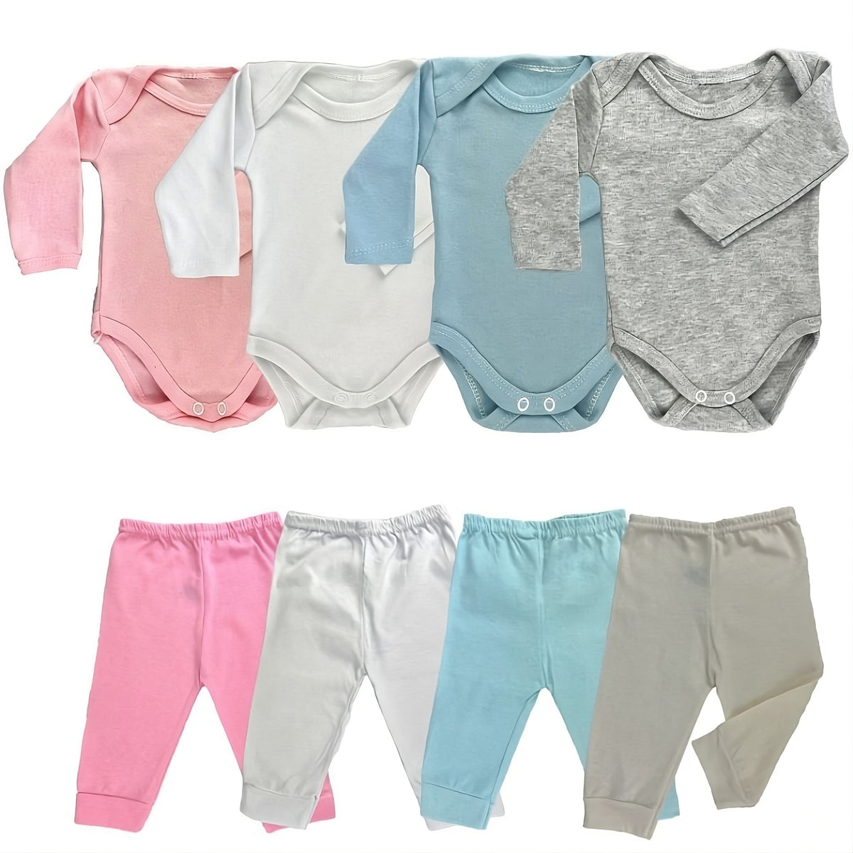 Kit 4 Peças Infantil Mijão, Calça e Body Manga Longa