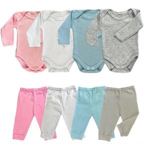 Kit 4 Peças Infantil Mijão, Calça e Body Manga Longa
