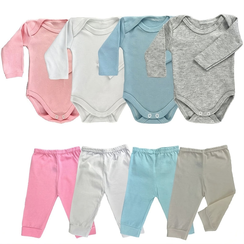 Kit 4 Peças Infantil Mijão, Calça e Body Manga Longa