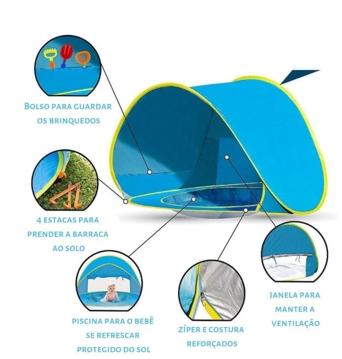 Barraca Bebê com Proteção UV - Tenda Kids - Meu Cheirinho Bom
